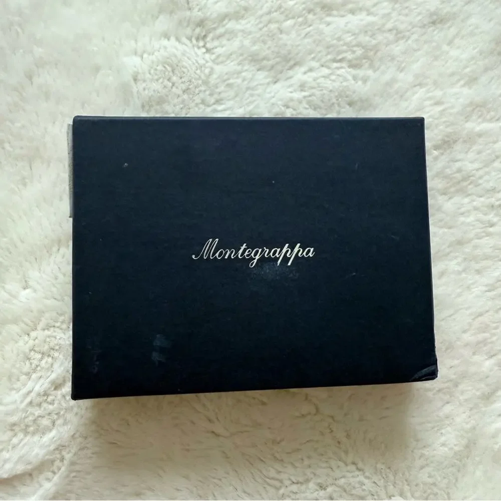 NEW!!! Montegrappa men navy leather wallet Retail 450$